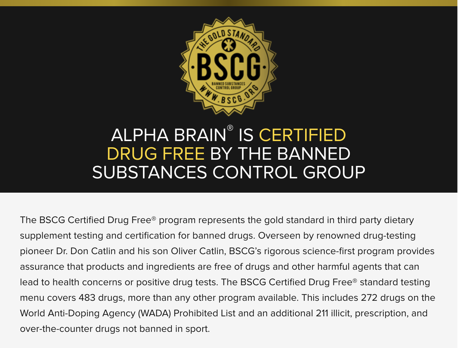Onit BSCG Certified Drug Free seal