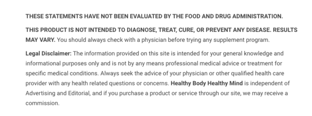skin tag remover disclaimer